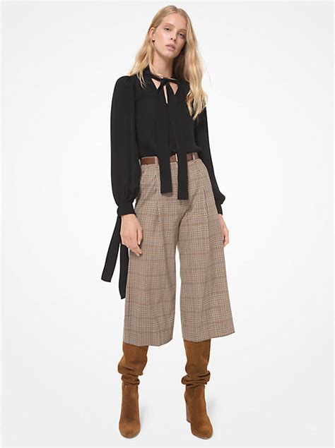 michael kors double pleat culottes|Tattersall Pleated Stretch Wool Culottes .